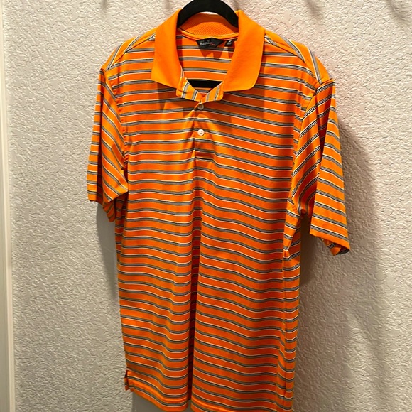 Walter Hagen essentials men’s M golf short sleeve color T-shirt orange white blk - Picture 1 of 5